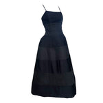 Oliver by Valentino 1990's Black Midi Ball Gown with Panels, side