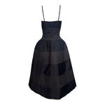 Oliver by Valentino 1990's Black Midi Ball Gown with Panels, back