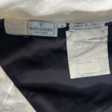 Valentino Boutique S/S 1991 Black Wrap Gown with Ivory Ruffle Collar, label