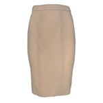 Jean Muir Beige Crepe Wool Swing Jacket and Skirt Suit, New/Old, skirt