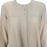 Jean Muir Beige Crepe Wool Swing Jacket and Skirt Suit, New/Old, jacket top