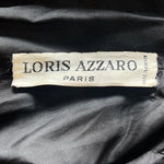 Loris Azzaro 1970's Black Drop Waist Jersey Halter Gown with Rhinestone Bow Decoration, label