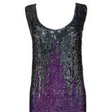 20世纪20年代黑色和紫色亮片晚礼服