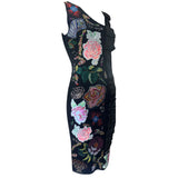 Libertine F/W 2017 Heavily Embellished Rose Print Black Wool Dress, NWT, side