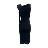 Libertine F/W 2017 Heavily Embellished Rose Print Black Wool Dress, NWT, back