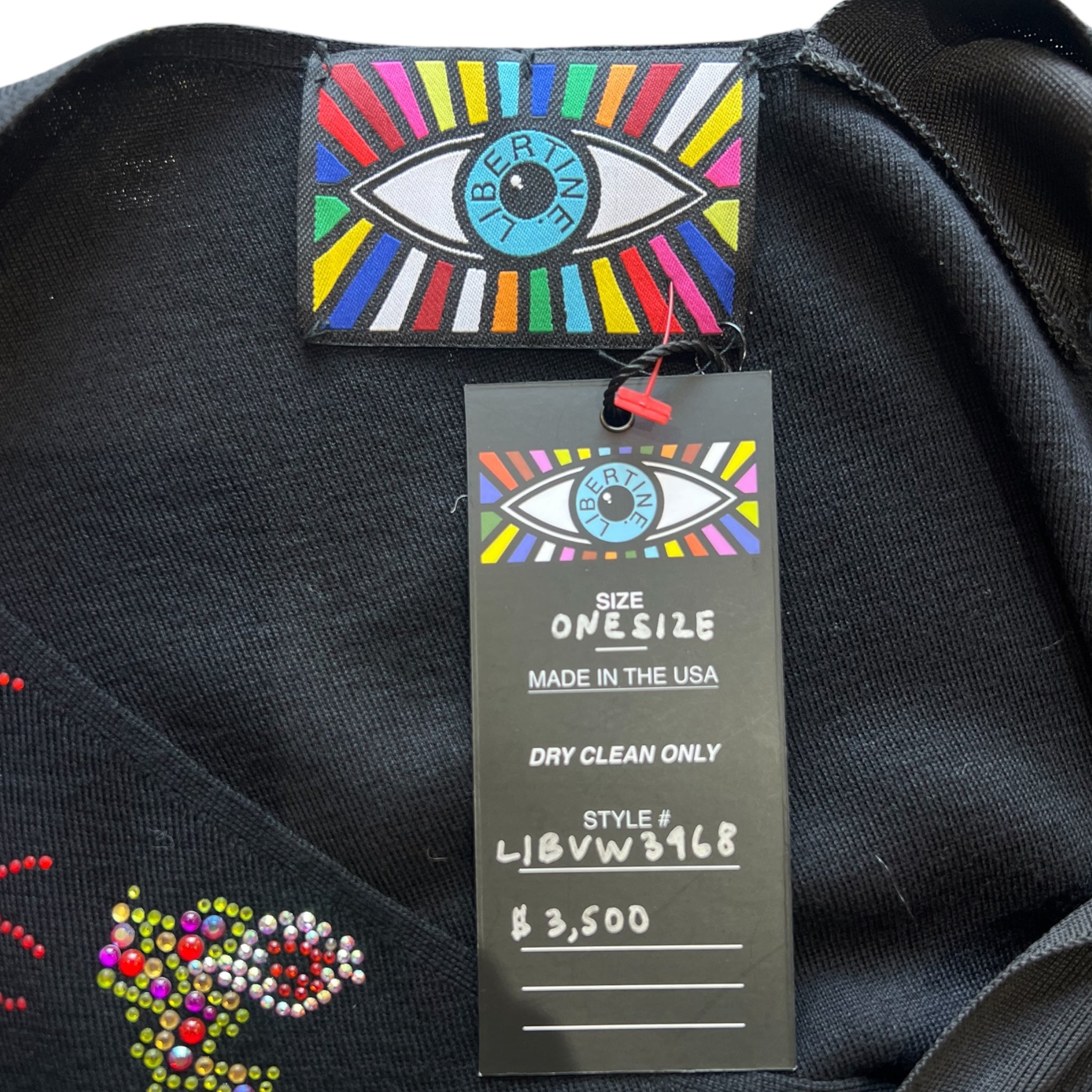 Libertine F/W 2017 Heavily Embellished Rose Print Black Wool Dress, NWT Tag