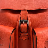 Gucci Orange Leather Backpack with Bamboo Handle and Fringe Tassels, buckle