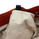 Gucci Orange Leather Backpack with Bamboo Handle and Fringe Tassels, tag 2