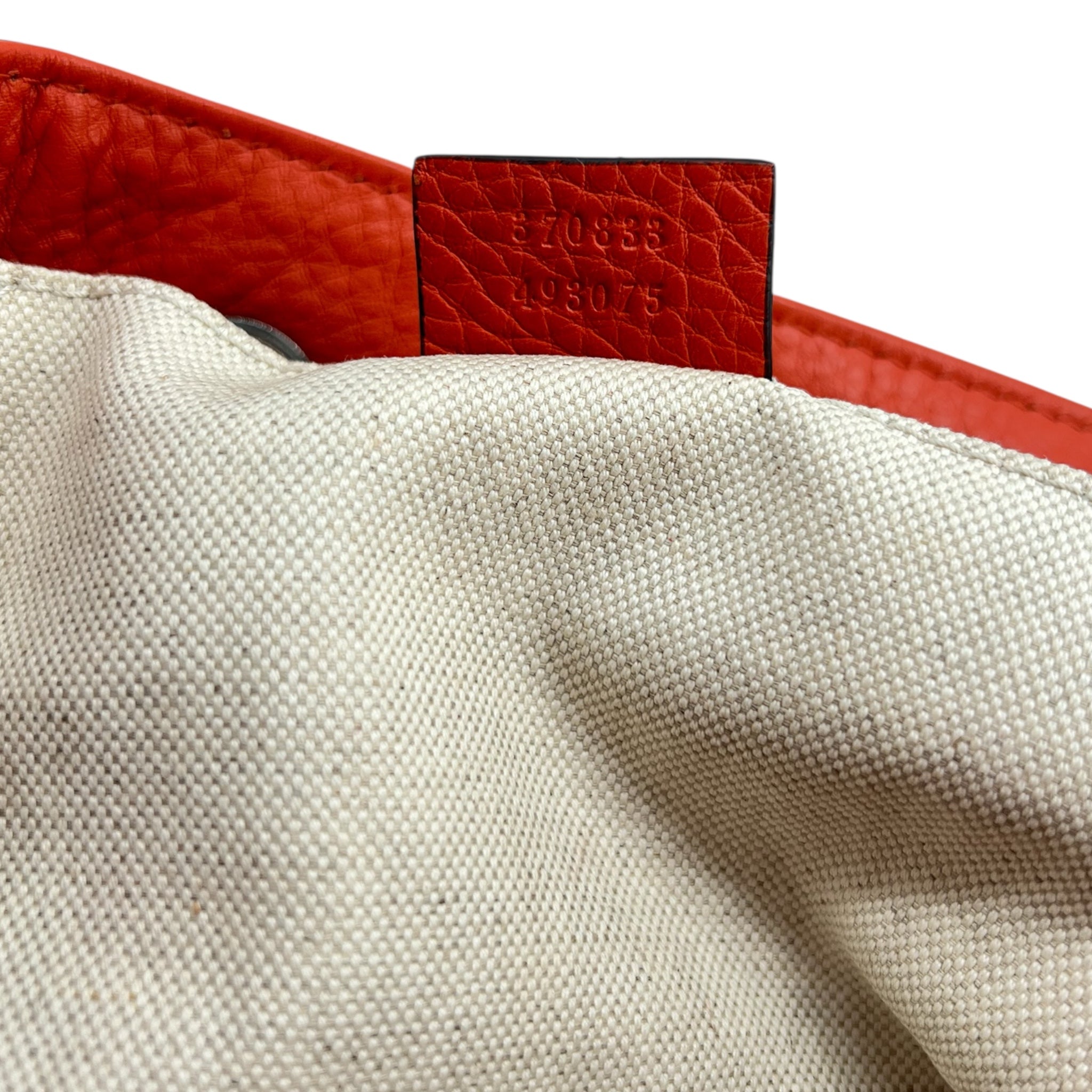 Gucci Orange Leather Backpack with Bamboo Handle and Fringe Tassels, serial number