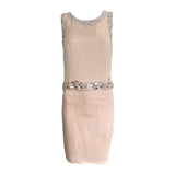 Galliano 2000's Pale Pink Rhinestoned Mini Dress