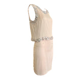Galliano 2000's Pale Pink Rhinestoned Mini Dress, side