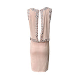 Galliano 2000's Pale Pink Rhinestoned Mini Dress, back