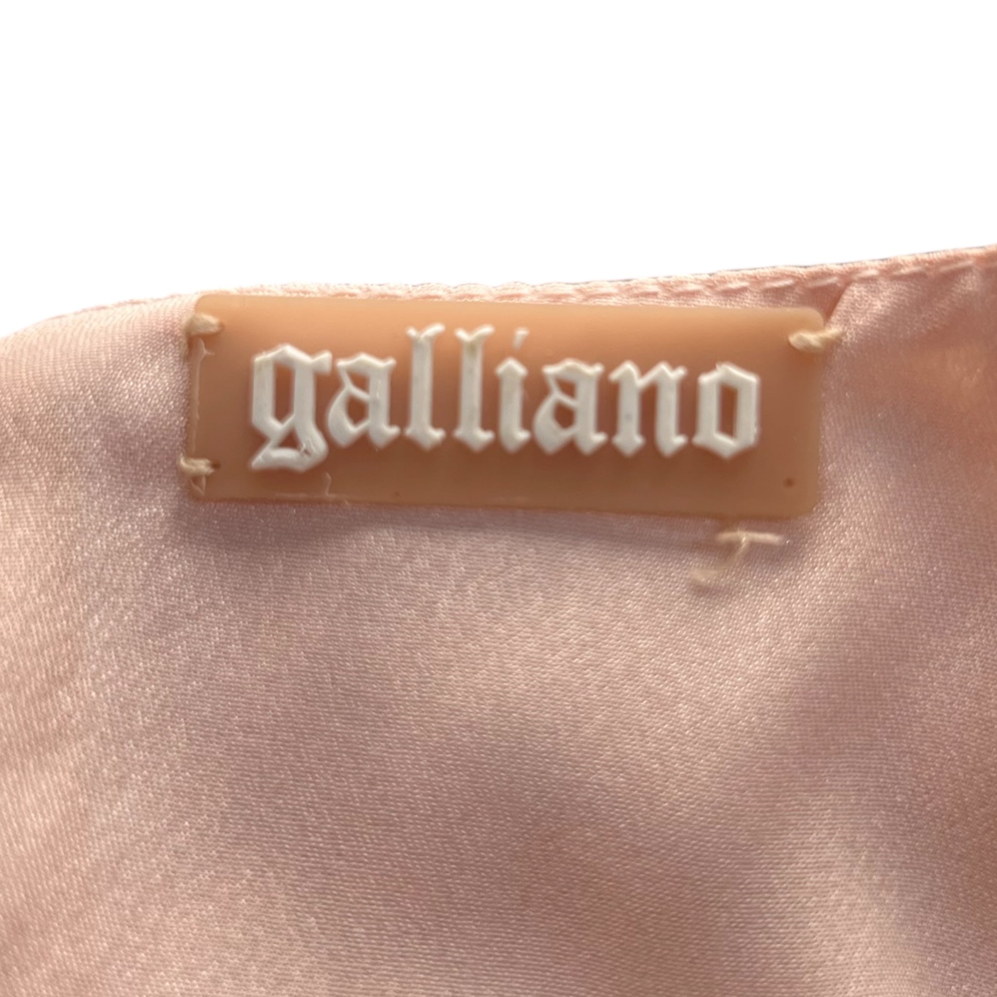 Galliano 2000's Pale Pink Rhinestoned Mini Dress, label