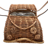 Kate Spade Vita Riva Wicker VW Bug Car Basket Bag, NWT, hood 2