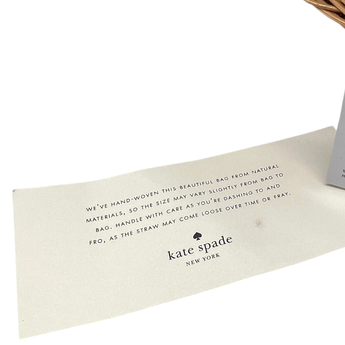 Kate Spade Vita Riva Wicker VW Bug Car Basket Bag, NWT, tag 2