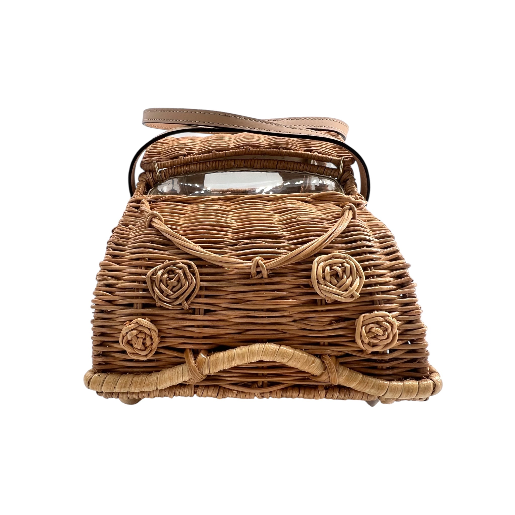 Kate Spade Vita Riva Wicker VW Bug Car Basket Bag, NWT, front