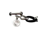 Angelique de Paris Sterling Silver Heart Pendant Necklace with Resin, cartouche