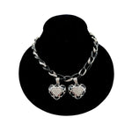 Angelique de Paris Sterling Silver Heart Pendant Necklace with Resin