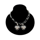 Angelique de Paris Sterling Silver Heart Pendant Necklace with Resin