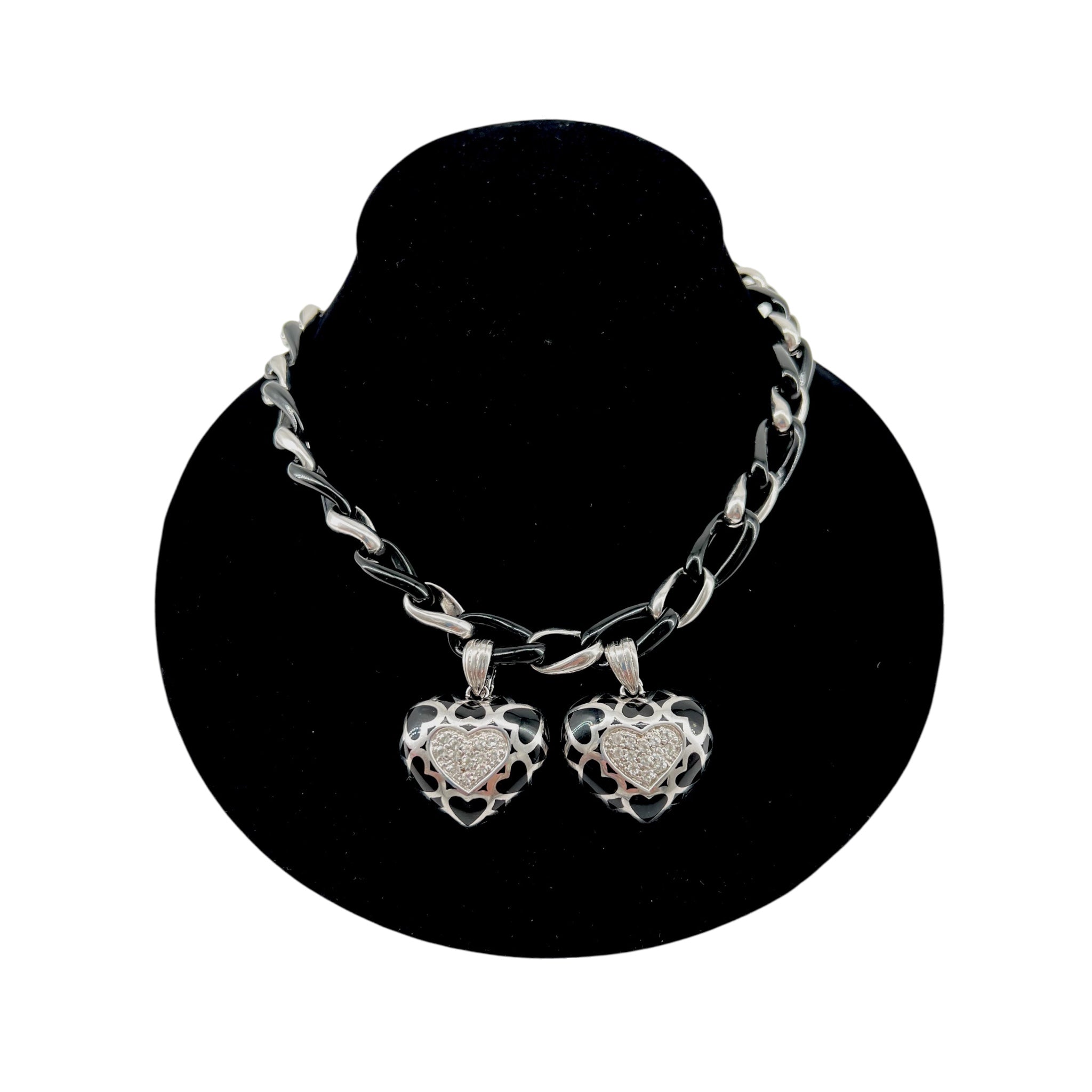 Angelique de Paris Sterling Silver Heart Pendant Necklace with Resin