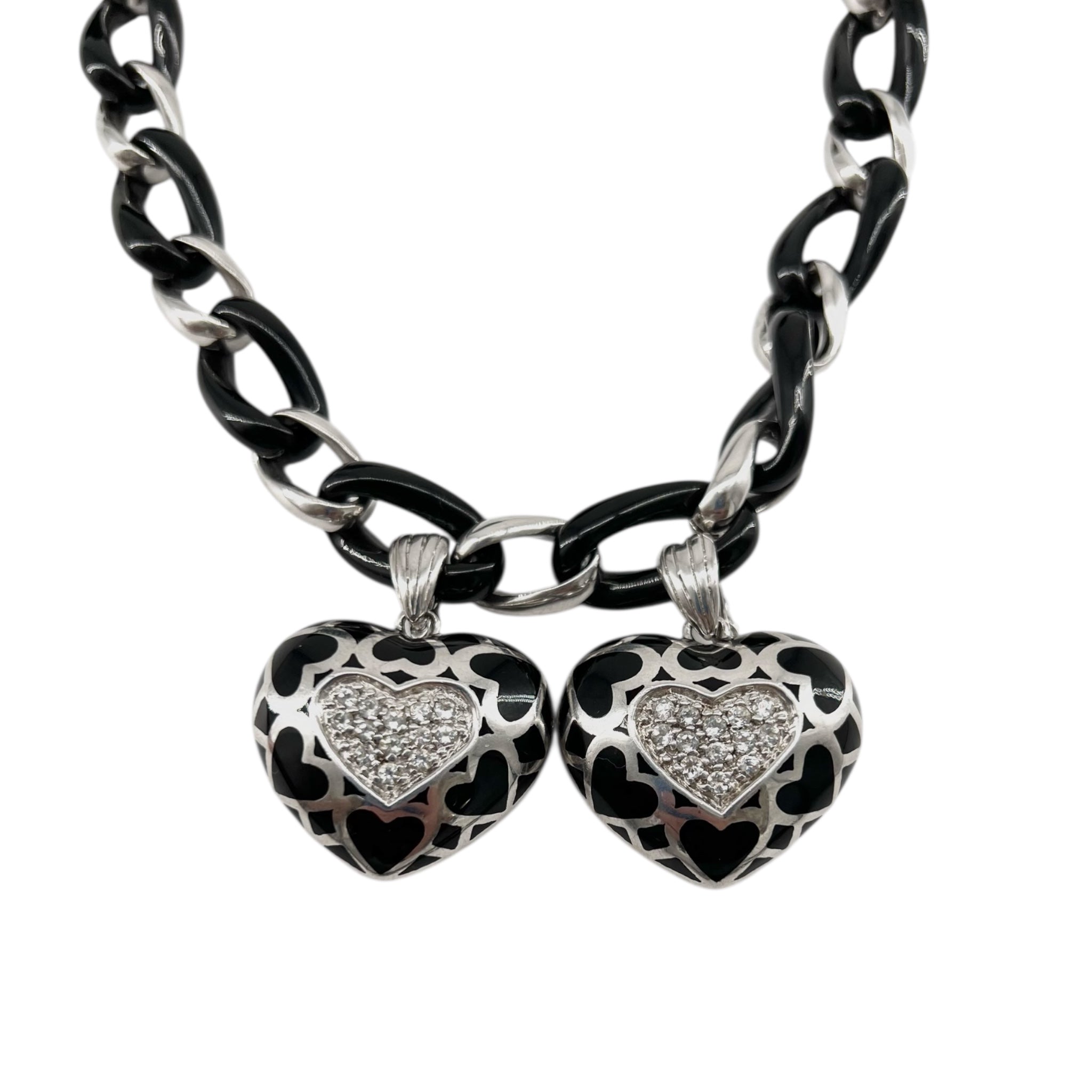 Angelique de Paris Sterling Silver Heart Pendant Necklace with Resin, pendants 2