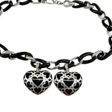 Angelique de Paris Sterling Silver Heart Pendant Necklace with Resin, pendants