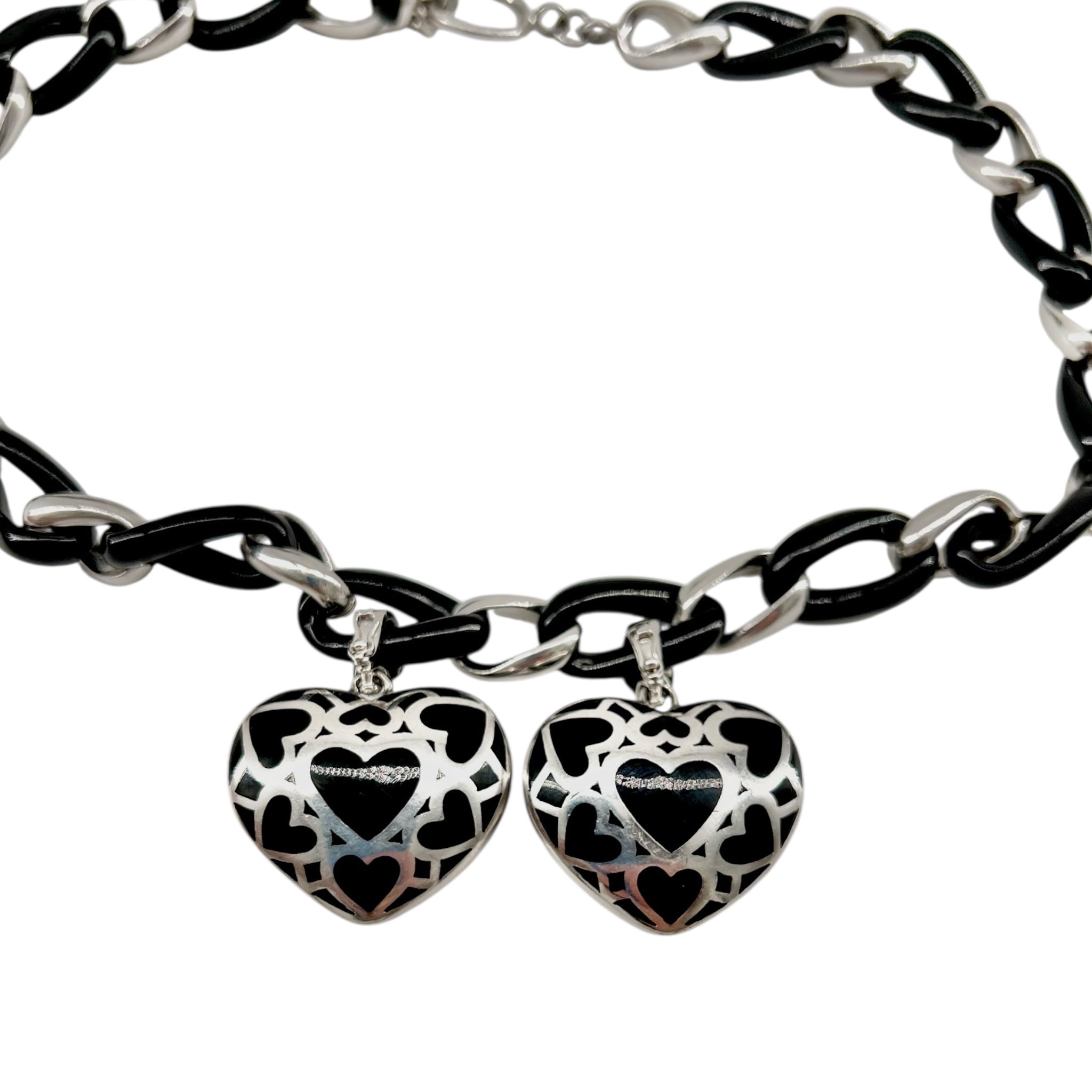 Angelique de Paris Sterling Silver Heart Pendant Necklace with Resin, pendants