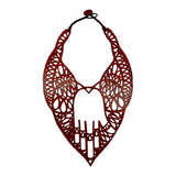 Jean Paul Gaultier Laser-Cut Leather Hamsa Hand Bib Necklace and Earrings, necklace 2