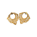 Jean Paul Gaultier Laser-Cut Leather Hamsa Hand Bib Necklace and Earrings, Back of earrings stamp