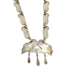 Mexican 1960s Taxco Silver, Abalone and Enamel Necklace, stamp