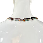 Mexican 1960s Taxco Silver, Abalone and Enamel Necklace, back hook