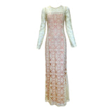 BIBA 1970's Cream Art Nouveau Logo Lace Dress