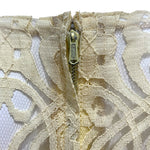 BIBA 1970's Cream Art Nouveau Logo Lace Dress, zipper