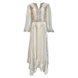Thea Porter Couture 1970's Cream Bohemian Gown