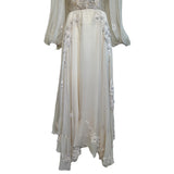 Thea Porter Couture 1970's Cream Bohemian Gown, skirt