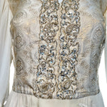 Thea Porter Couture 1970's Cream Bohemian Gown, bodice