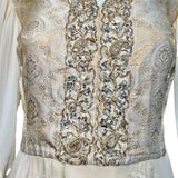 Thea Porter Couture 1970's Cream Bohemian Gown, bodice