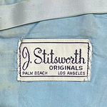 J. Stitsworth 1950's Baby Blue Fully Beaded Evening Gown, label