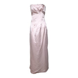 Ceil Chapman 1950's Blush Pink Strapless Silk Gown