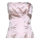 Ceil Chapman 1950's Blush Pink Strapless Silk Gown