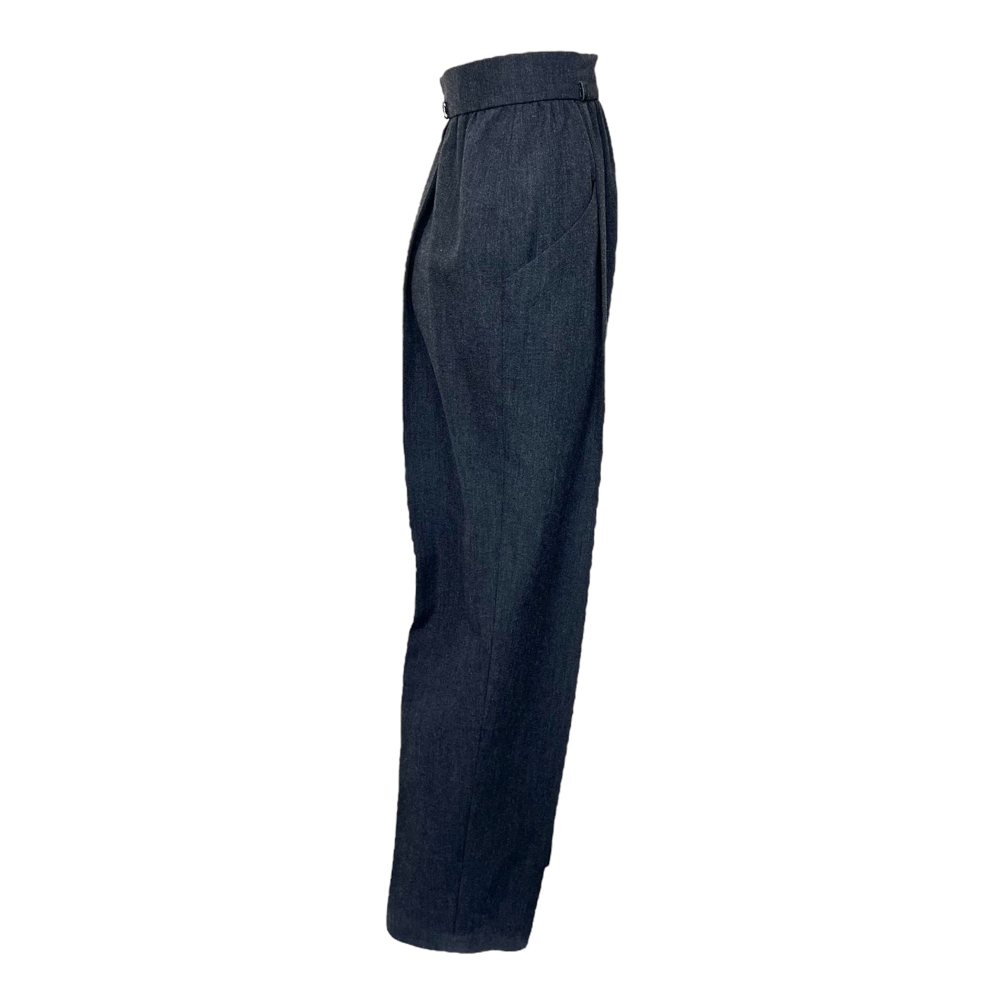 Yves Saint Laurent Haute Couture A/W 1984/1985 Charcoal Grey Pant Suit, pants side