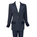 Yves Saint Laurent Haute Couture A/W 1984/1985 Charcoal Grey Pant Suit, top