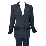 Yves Saint Laurent Haute Couture A/W 1984/1985 Charcoal Grey Pant Suit, top