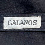 GALANOS 1980's Black Tiered Guipure Lace Gown, label