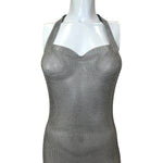 Ferrara Pewter Ring Mesh Chain Mail Halter Dress, top