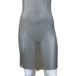 Ferrara Pewter Ring Mesh Chain Mail Halter Dress, lower