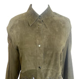 Roberto Cavalli SS2004 Green Suede Laser Cut Blouse, top