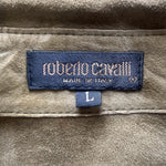 Roberto Cavalli SS2004 Green Suede Laser Cut Blouse, label