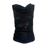 Krizia Y2k Black Lurex Two Piece Pant Ensemble, TOP