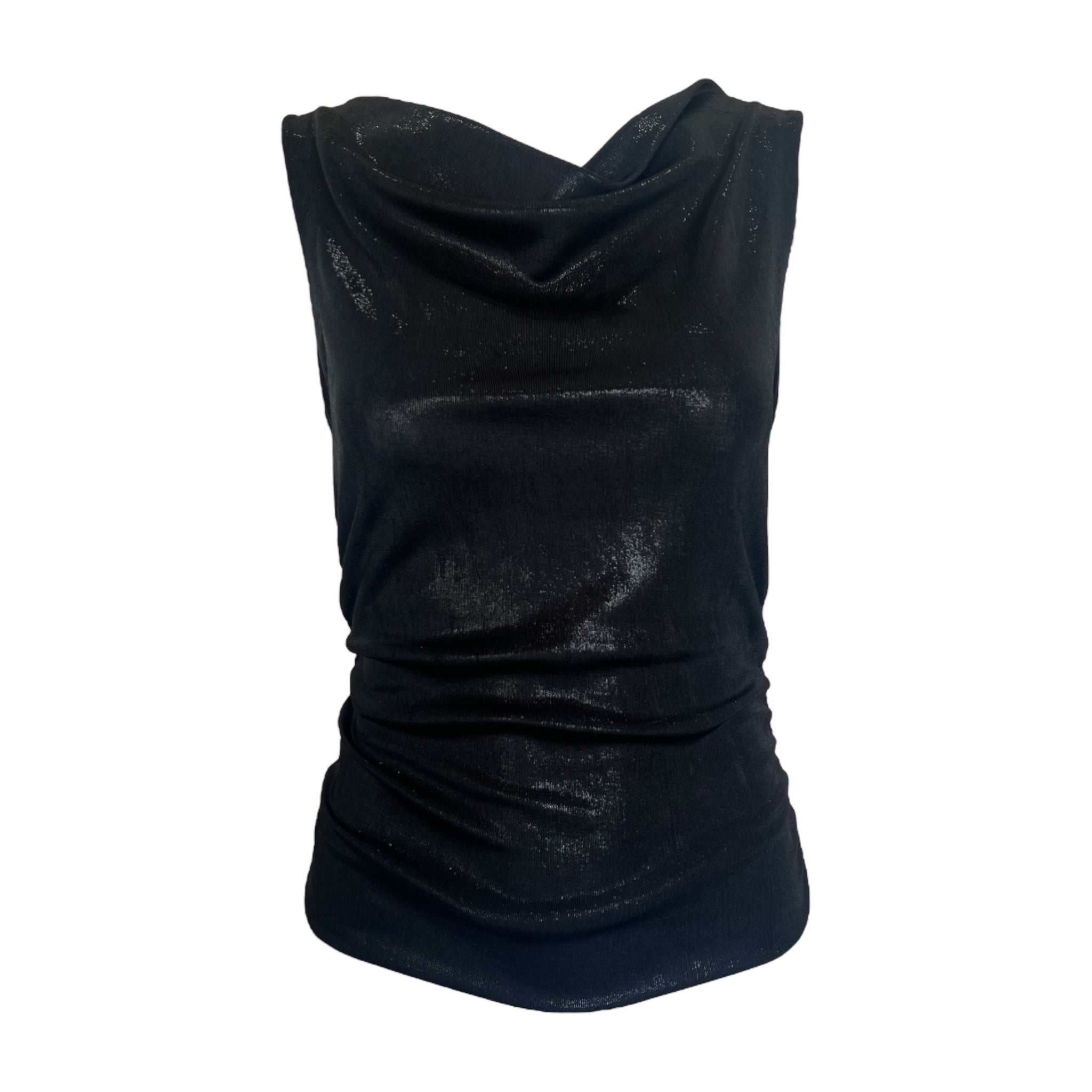 Krizia Y2k Black Lurex Two Piece Pant Ensemble, TOP